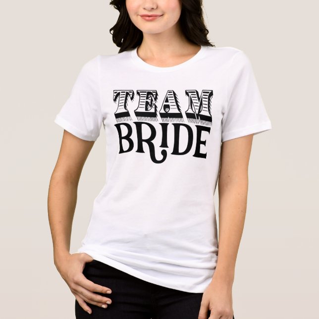 Team Bride Hand Lettered Black Bläck Tröja (Framsida)