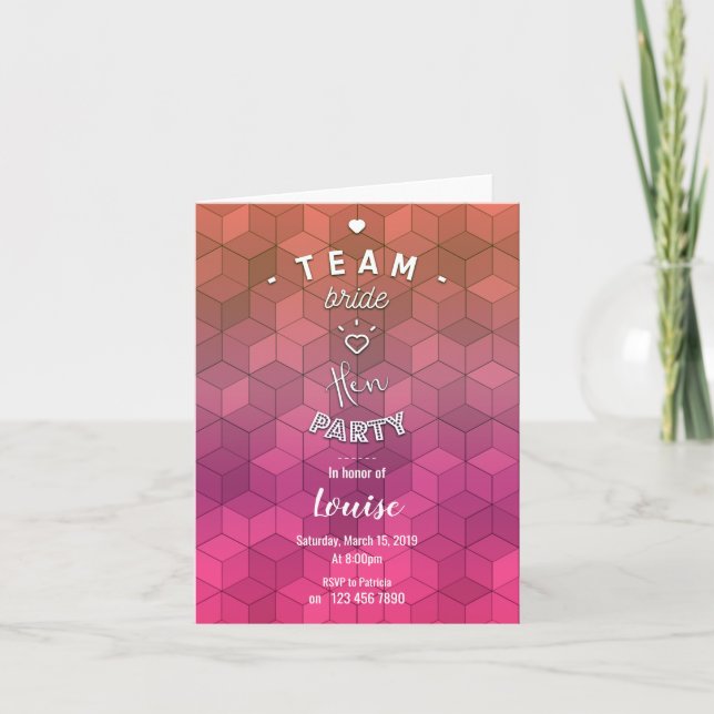 Team bride - hen party inbjudan (Framsida)