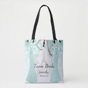 Team Bride in Teal Tygkasse