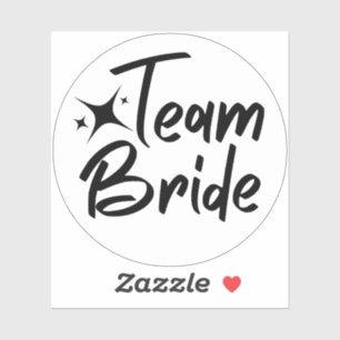 Team Bride kalligrafisk klar vinyldekal Klistermärken