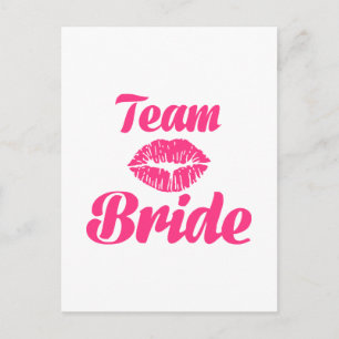 Team Bride kiss Vykort