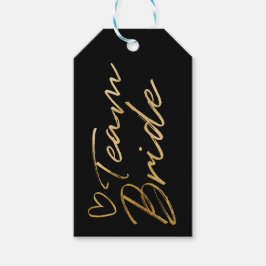Team Bride - märkrn för faux-folie i Guld Presentetikett
