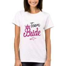 Team Bride med rosa krona och hjärta möhippa