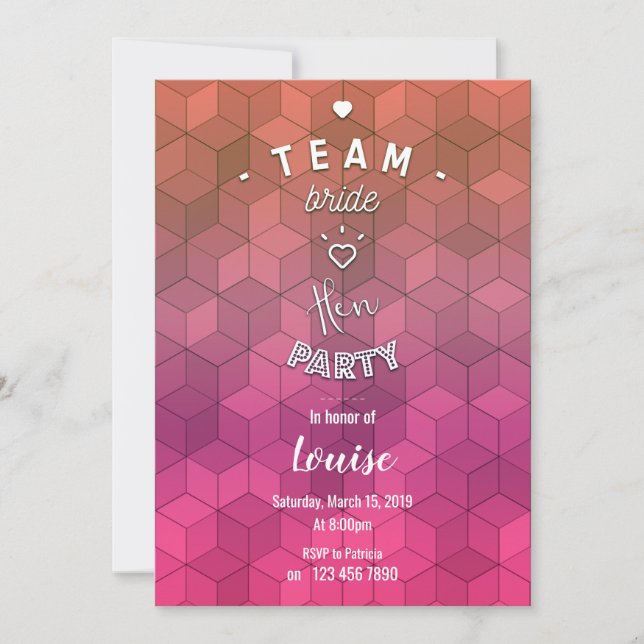 Team bride-party inbjudningar (Framsida)