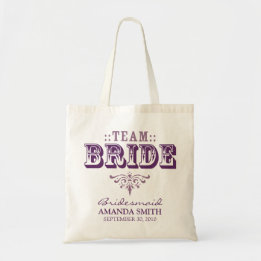 "TEAM BRIDE" Personlig Bröllopsfest tobag Tygkasse