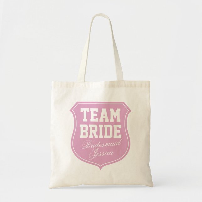 Team Bride personlig med namn Tygkasse (Framsidan)