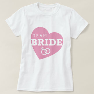 Team Bride Personlig Party Rosa Heart Toppar Tees Tee