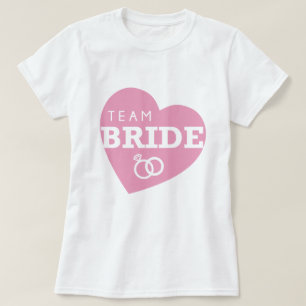 Team Bride Personlig Party Rosa Heart Toppar Tees Tee Shirt