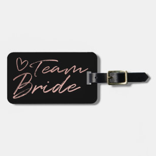 Team Bride - Ro Guld faux foil bagagetagg Bagagebricka