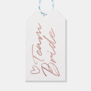 Team Bride - Ro Guld faux foil-märkrn Presentetikett