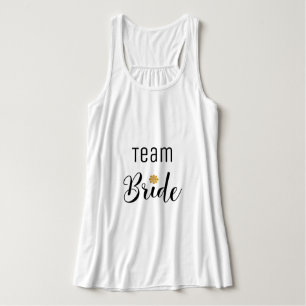 Team Bride Roligt Bachelorette Bröllop Elegant Linne Med Racerback