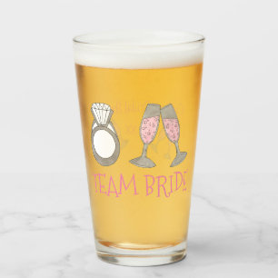 Team Bride Rosa Champagne Diamond Ring Bröllop Glaskopp
