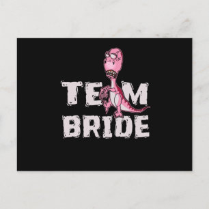 Team Bride Rosa Dinosaur Möhippa Inbjudan Vykort