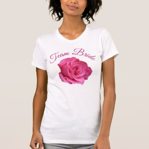 Team Bride rosa rosa blomsterhögtidsfest  T Shirt