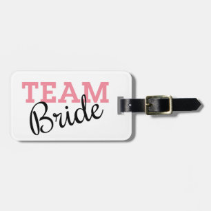 Team Bride Rosa Script Bagagebricka