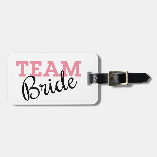 Team Bride Rosa Script Bagagebricka (Horisontell Framsida)