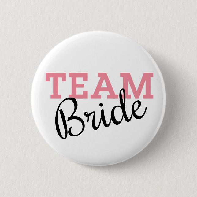 Team Bride Rosa Script Knapp (Framsida)