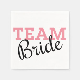 Team Bride Rosa Script Pappersservett