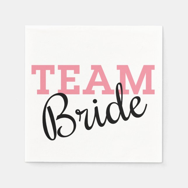 Team Bride Rosa Script Pappersservett (Framsidan)
