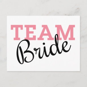 Team Bride Rosa Script Vykort
