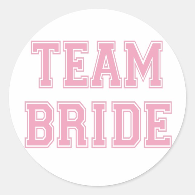 Team Bride Runt Klistermärke (Framsida)