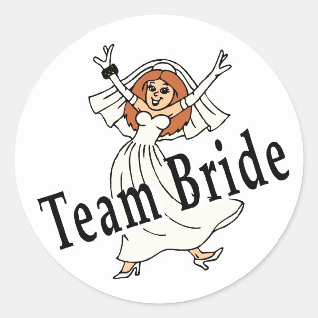 Team Bride Runt Klistermärke (Framsida)