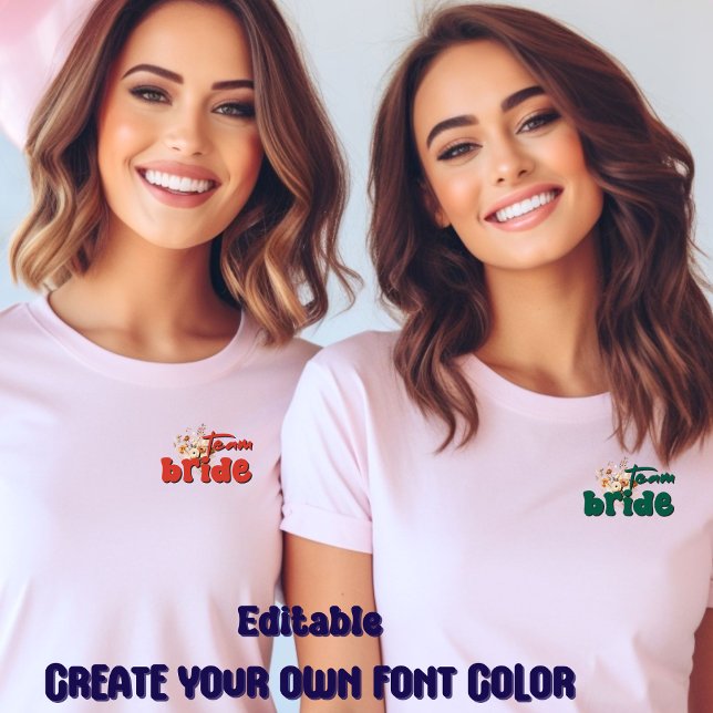 Team Bride-Rustic-Modern-Simple-Editable-Scripts T Shirt (Skapare uppladdad)