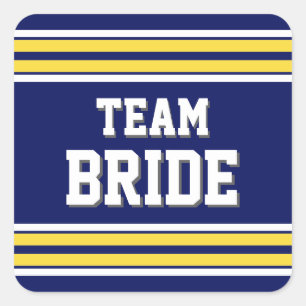 Team Bride Sports Jersey Fyrkantigt Klistermärke