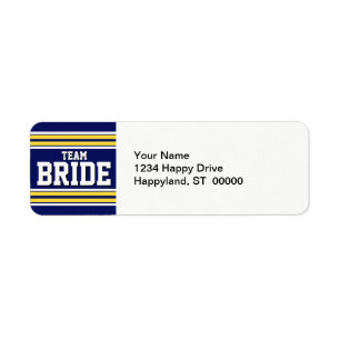 Team Bride Sports Jersey Returadress Etikett