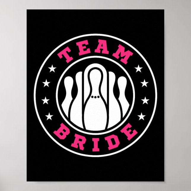 Team Bride Team Groom Bowling Bachelor Party Weddi Poster (Framsidan)