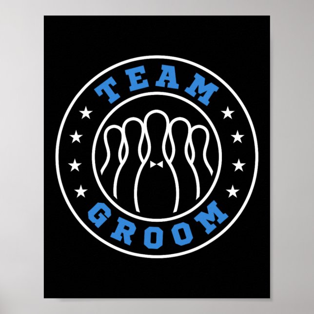 Team Bride Team Groom Bowling Bachelor Party Weddi Poster (Framsidan)