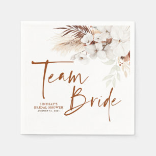 Team Bride Terracotta Blommigt Boho Möhippa Pappersservett