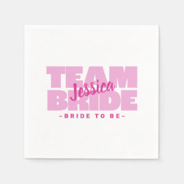 Team Bride to be Bröllop Bachelorette Shower Rosa Pappersservett