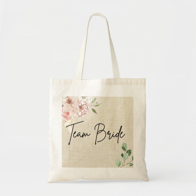 Team Bride Tote Bag Tygkasse (Framsidan)