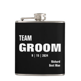 Team Bride Typografi Vinyl Omslagen Flask  Fickplunta