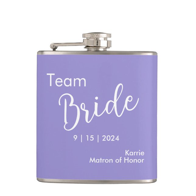 Team Bride Typography Vinyl Wrappask Fickplunta (Framsidan)