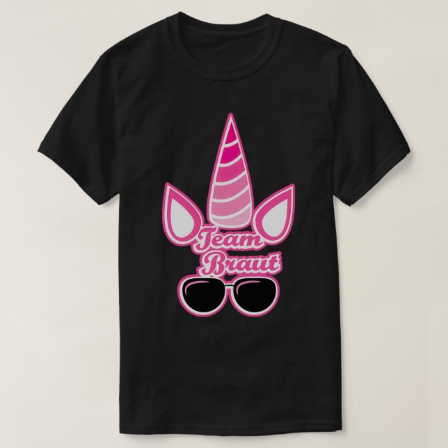 Team bride Unicorn T Shirt (Design framsida)