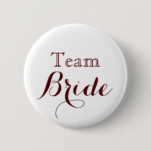 Team Bride, vita Guld Bröllop Knapp