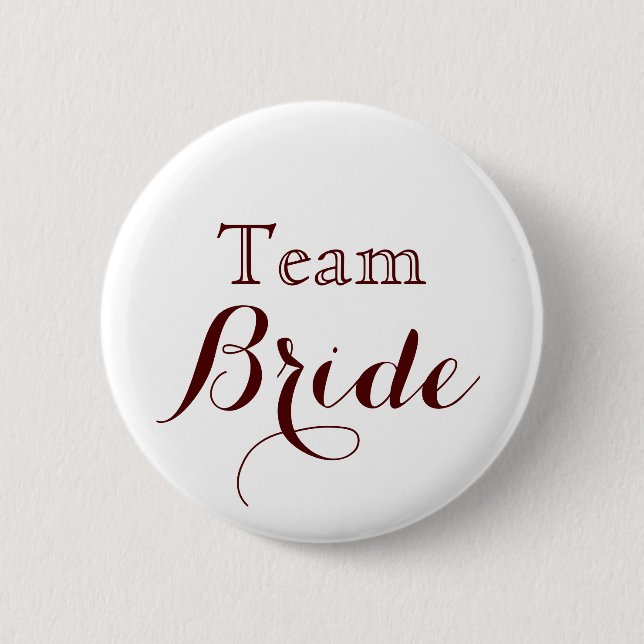 Team Bride, vita Guld Bröllop Knapp (Framsida)