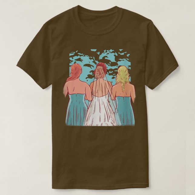 Team Bride Women's Bröllop Brudens sida T-Shirt (Design framsida)