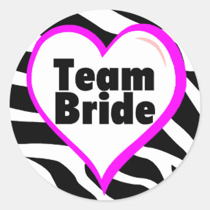 Team Bride Zebra ränder Runt Klistermärke