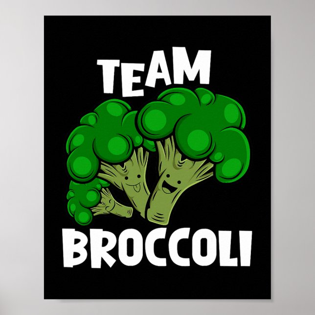 Team Broccoli Vegan Vegetarian Vegetable Älskare Poster (Framsidan)