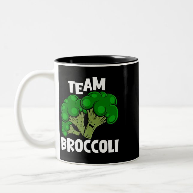 Team Broccoli Vegan Vegetarian Vegetable Älskare Två-Tonad Mugg (Vänster)
