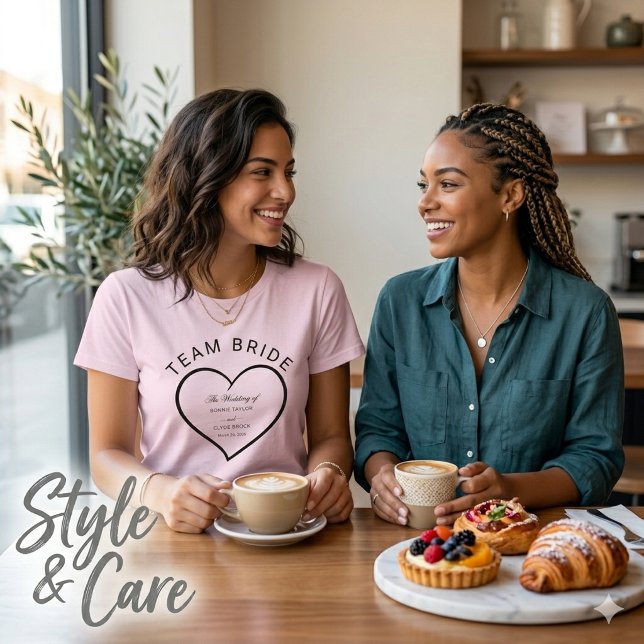 Team Brud Anpassad Text Snygg Bröllop T Tröja (Team Bride Custom Text Stylish Wedding T Shirt)