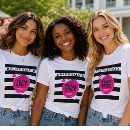 Team Brud Brudtärna Glam T Shirt