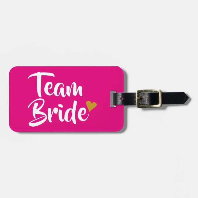 Team Brud Guld Hjarta Bagagebricka (Horisontell Framsida)