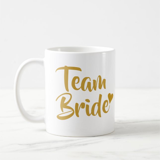 Team Brud Guld Hjarta Kaffemugg (Vänster)
