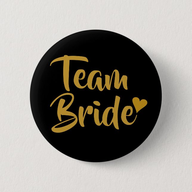 Team Brud Guld Hjarta Knapp (Framsida)