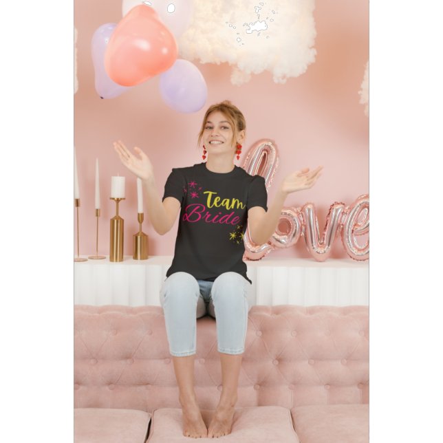 Team Brud Rosa och Gul Brud Möhippa T Shirt (Skapare uppladdad)