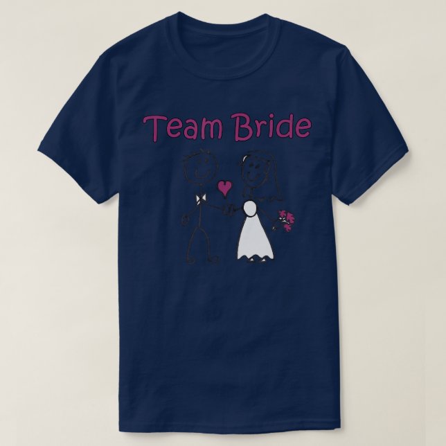 Team Brud Söt Bröllop T-skjortor T Shirt (Design framsida)
